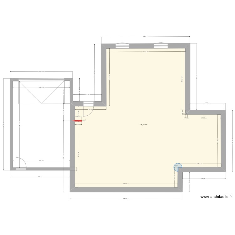 LEROUX 2. Plan de 1 pièce et 116 m2