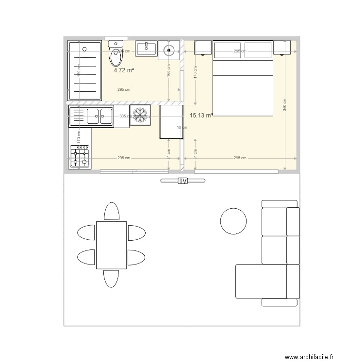 bungalow 20m2. Plan de 0 pièce et 0 m2