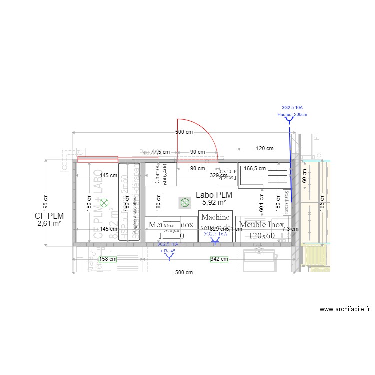 Gergy base indice C. Plan de 2 pièces et 9 m2