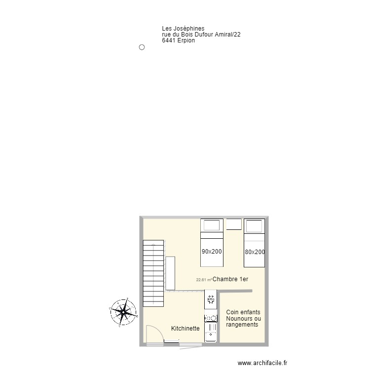 Appartement 22 1er Erpion Web. Plan de 0 pièce et 0 m2