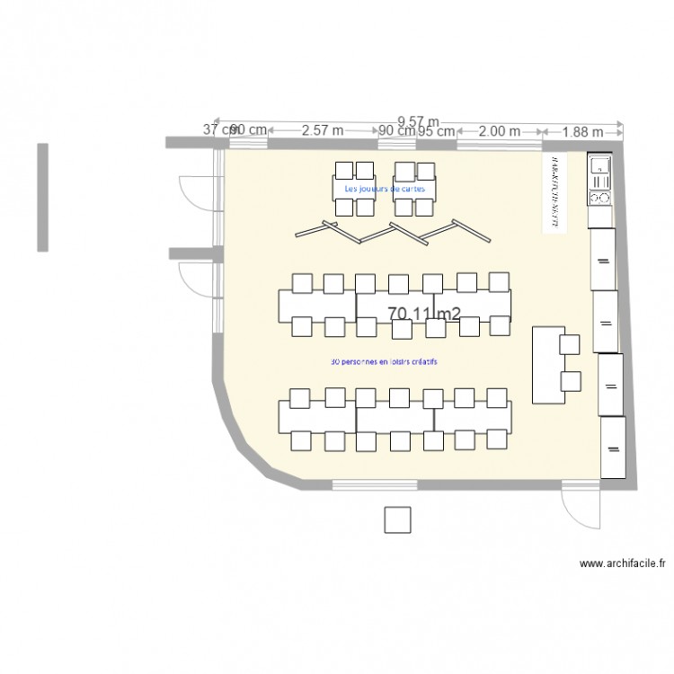 salle associative. Plan de 0 pièce et 0 m2