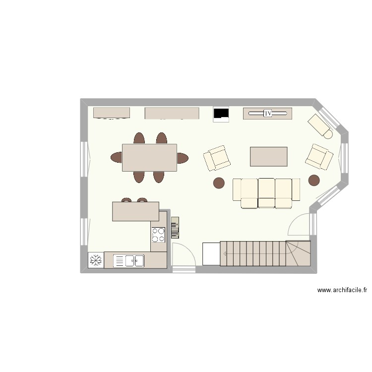 SAMCS4. Plan de 1 pièce et 50 m2