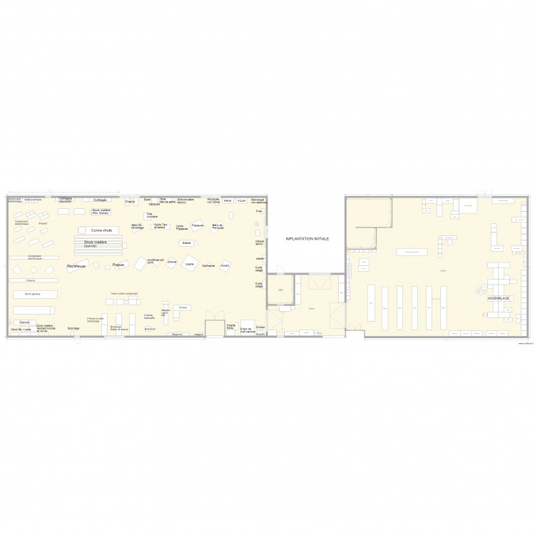 Implantation atelier A B C Initial 22. Plan de 0 pièce et 0 m2