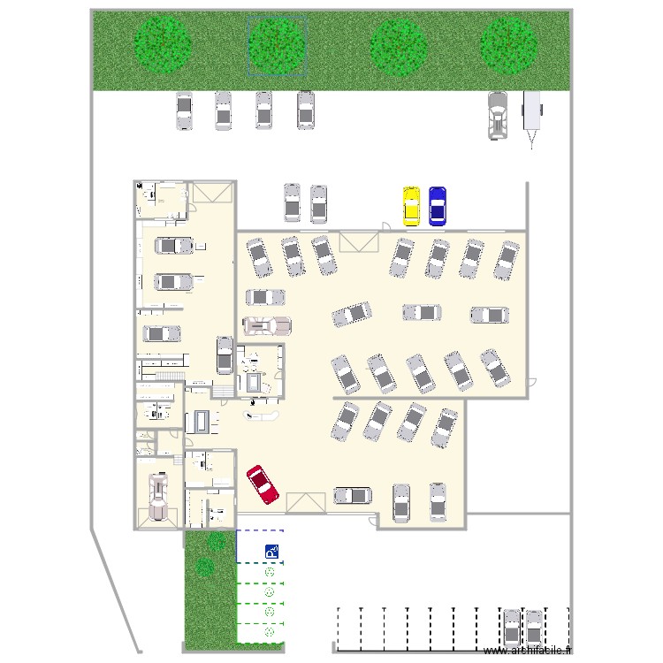 events auto atelier. Plan de 12 pièces et 1176 m2