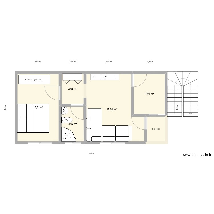 Essai studio. Plan de 0 pièce et 0 m2