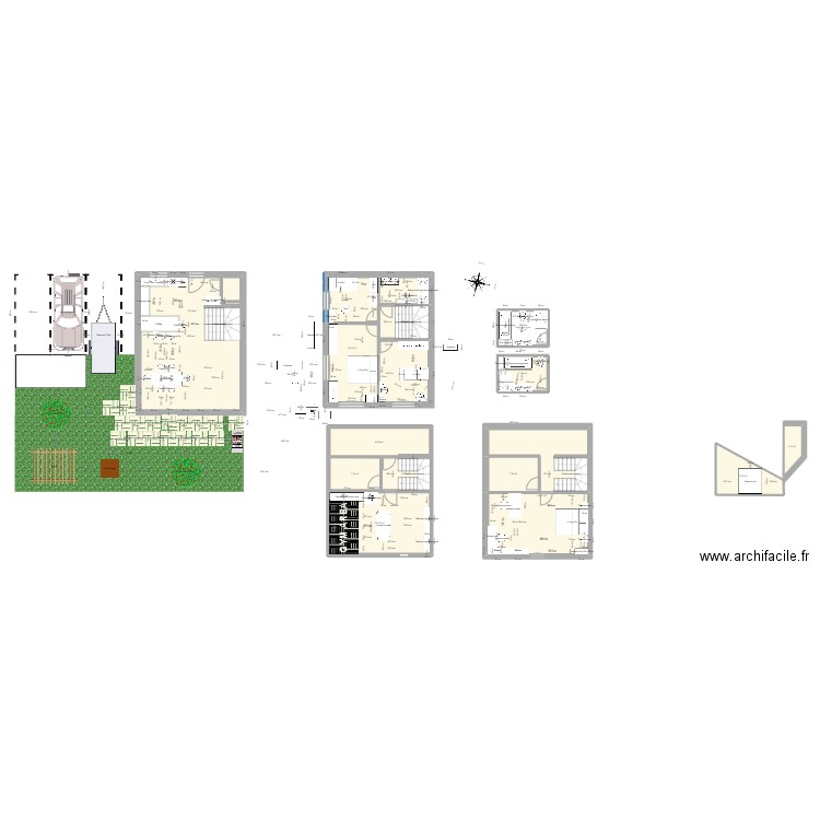 RDC MontSRolle. Plan de 14 pièces et 238 m2