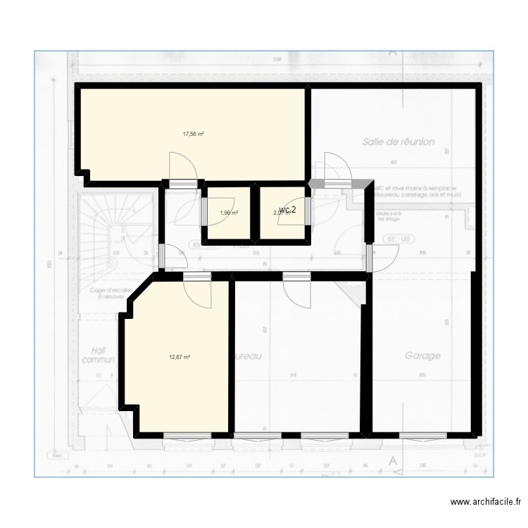 stockel  helene1. Plan de 4 pièces et 34 m2