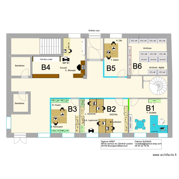 AREP RDC Zone B 2208-2023. Plan de 5 pièces et 186 m2