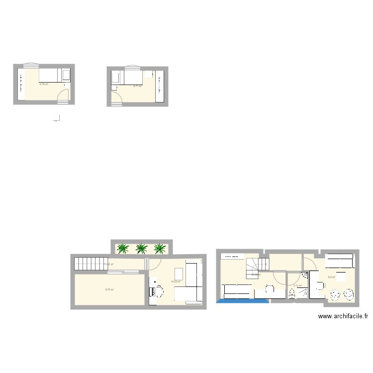 Habitacions. Plan de 0 pièce et 0 m2