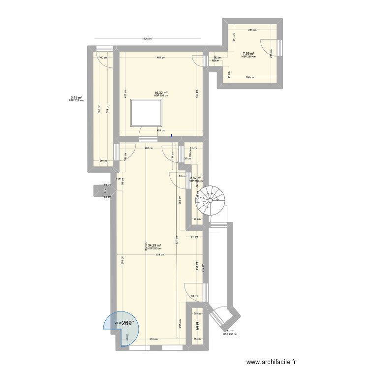 SAINT SAUVEUR copie initiale. Plan de 6 pièces et 67 m2