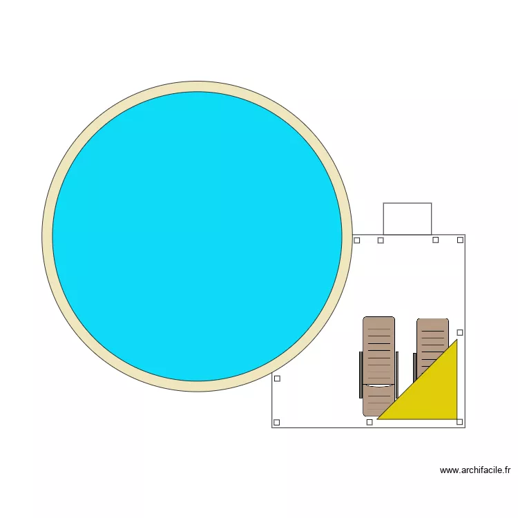 deck piscine. Plan de 