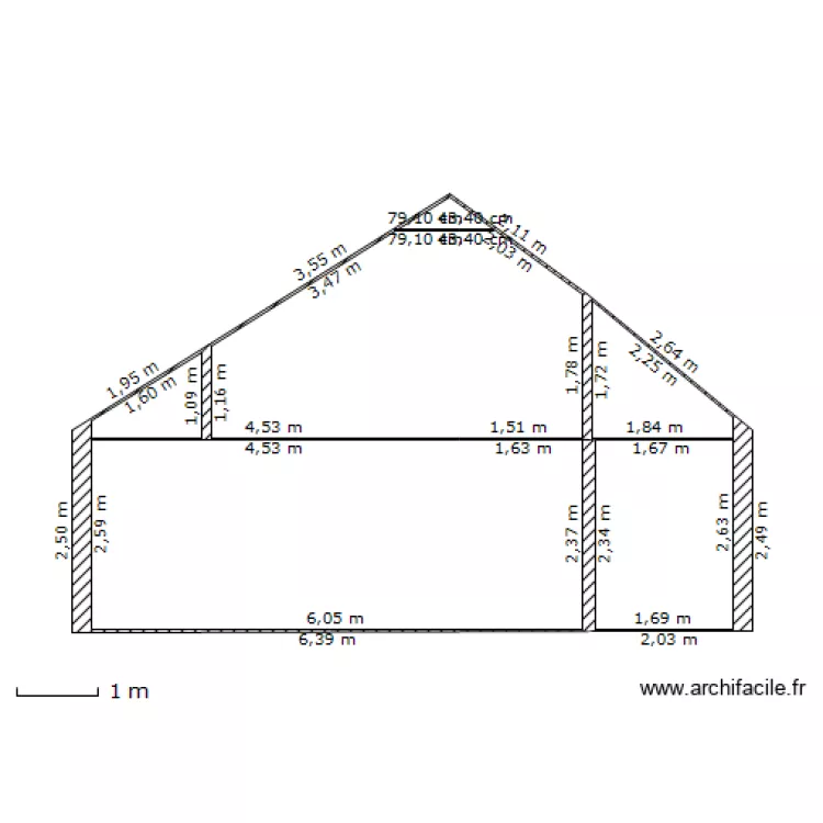 Vue de cot&eacute; APPARTEMENT. Plan de 