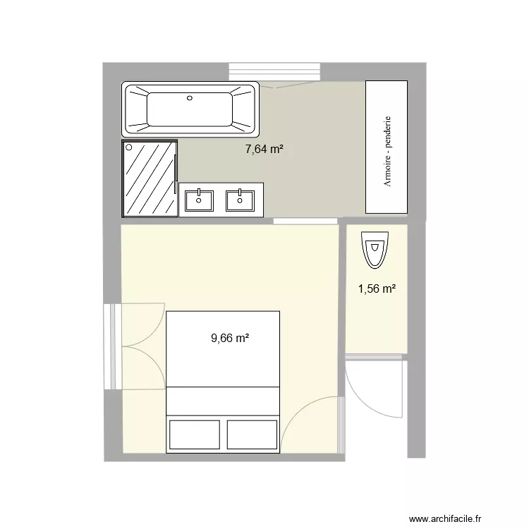 chambre parentale. Plan de chambre parentale. Plan de