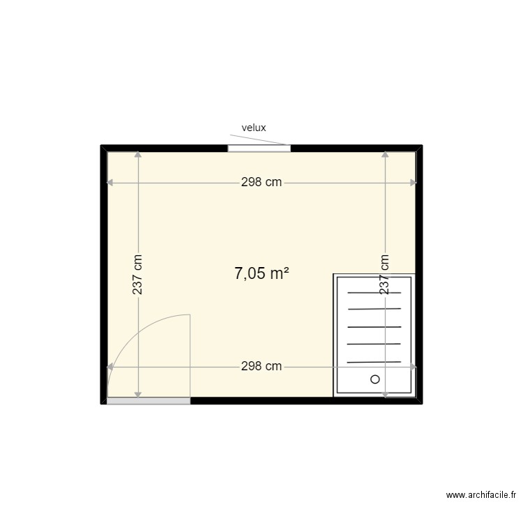 PARZYSZ STEPHAN . Plan de 1 pièce et 7 m2