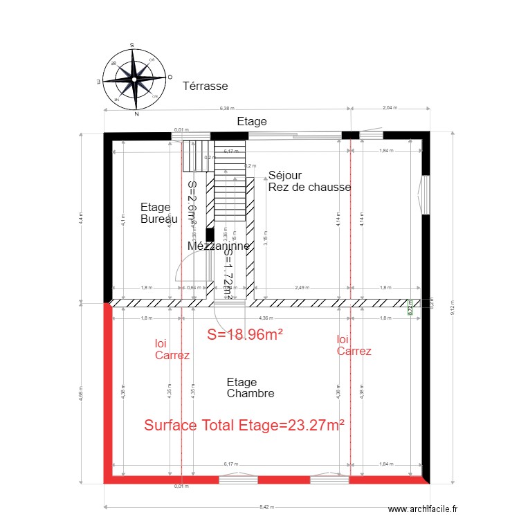 chalet 63 Etage loi carrez1. Plan de 0 pièce et 0 m2