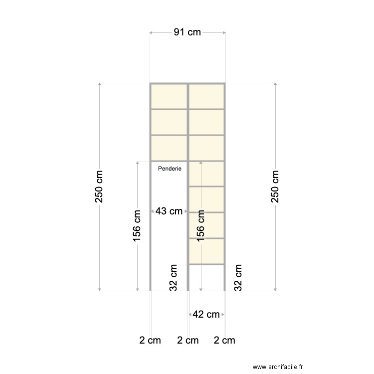 Placard Chambre salon. Plan de 0 pièce et 0 m2