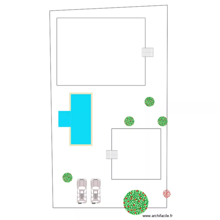 LOTE F - Ben House facing neighbors pool on side. Plan de 