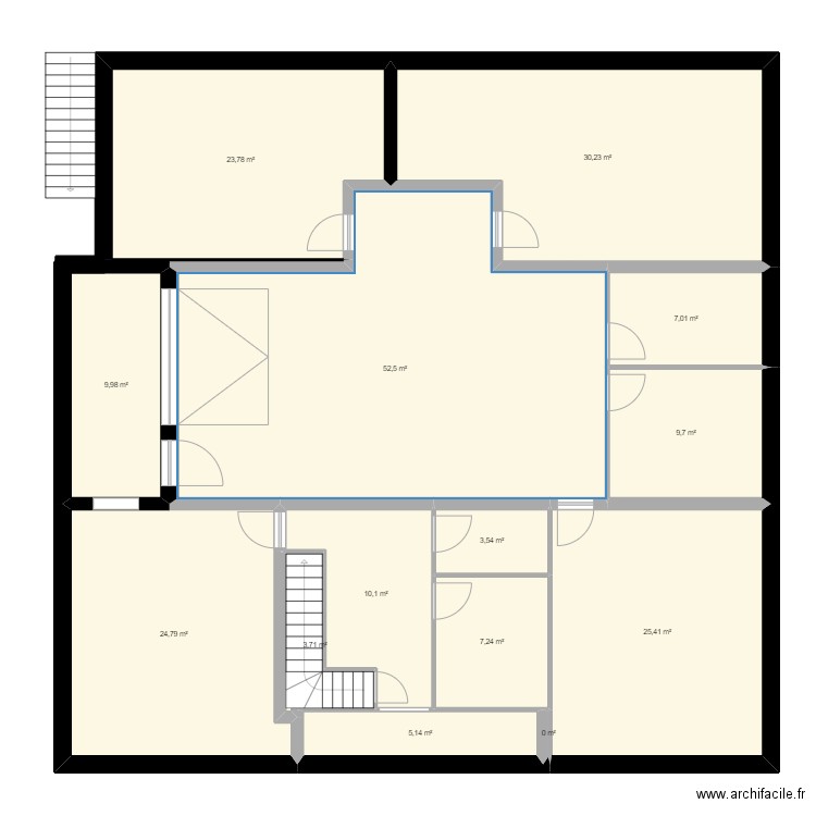 RAVE SOUS-SOL. Plan de 14 pièces et 213 m2