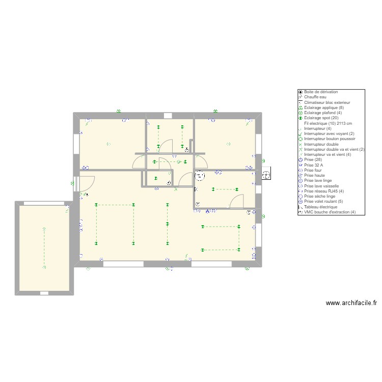 maison sillans. Plan de 9 pièces et 100 m2