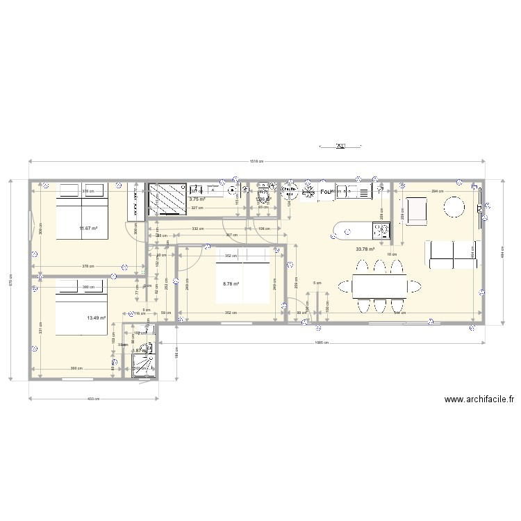 Appart Jujubier 3. Plan de 0 pièce et 0 m2