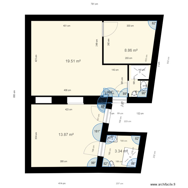 bude. Plan de 0 pièce et 0 m2