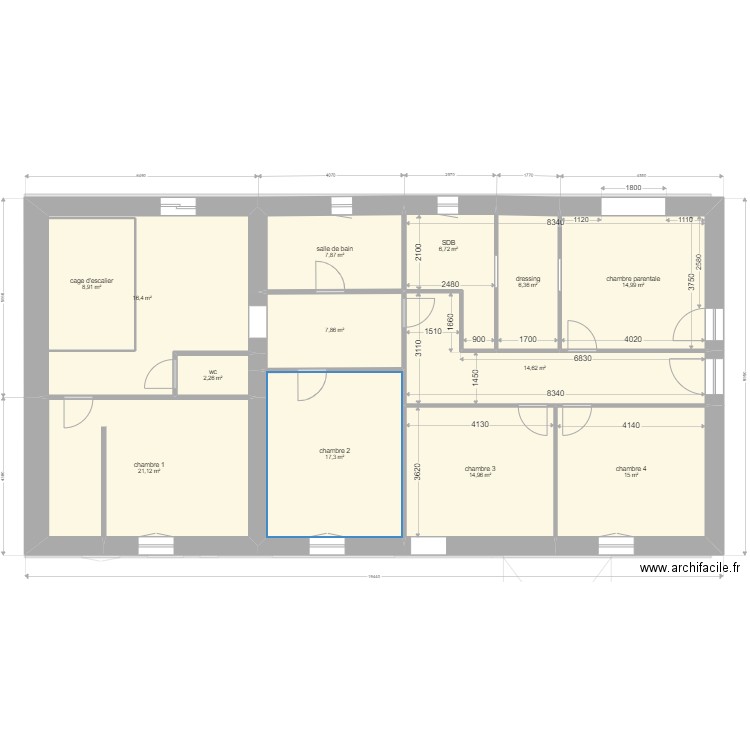 etage maison cote fini. Plan de 0 pièce et 0 m2