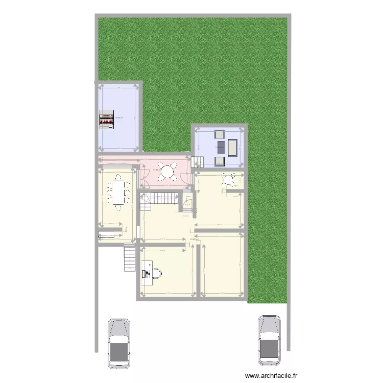 extension cot&eacute; gauche. Plan de 