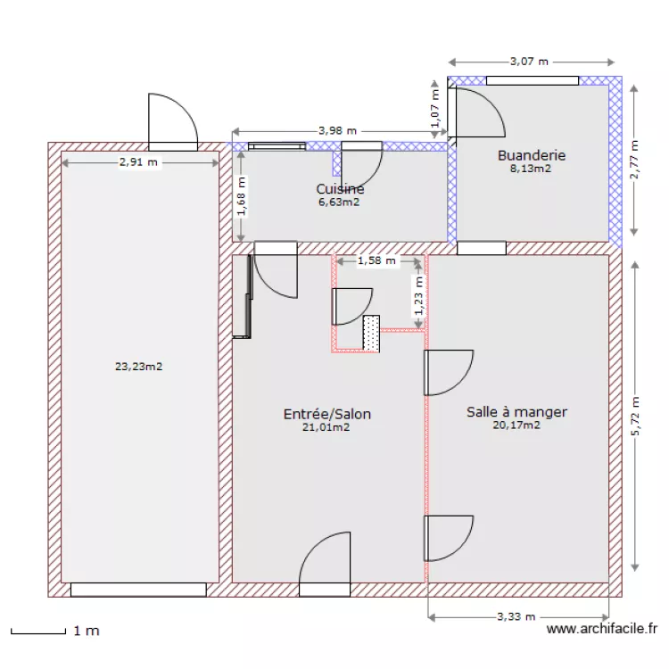 RDC Maison Paquier. Plan de RDC Maison Paquier. Plan de