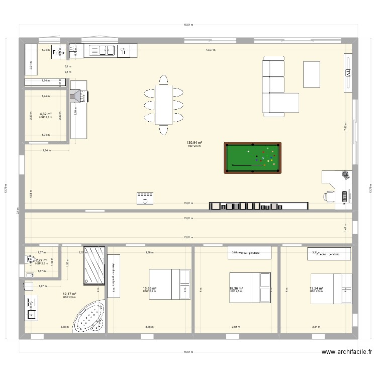 étable 1. Plan de 7 pièces et 194 m2