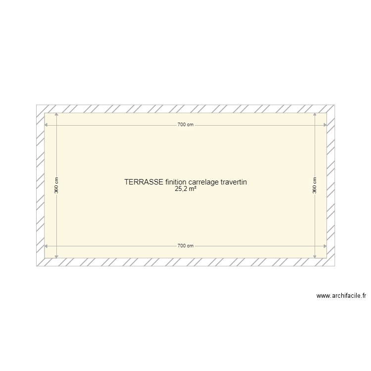 terrasse. Plan de 1 pièce et 25 m2