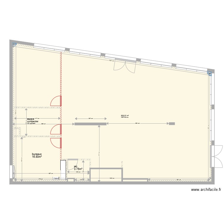 fin espace 1. Plan de 0 pièce et 0 m2