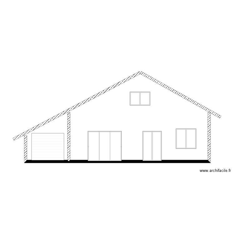 façade côté jardin renov. Plan de 0 pièce et 0 m2