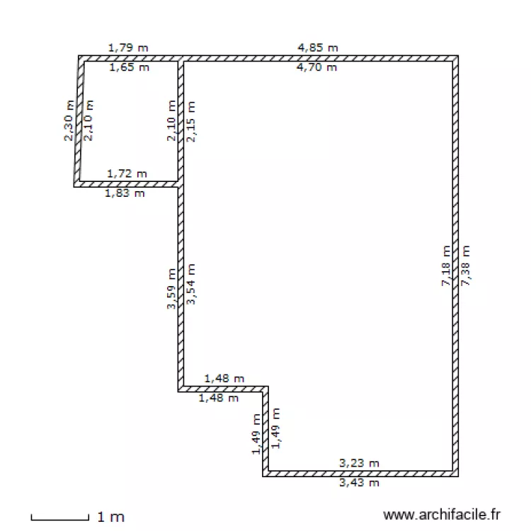 chambre A. Plan de 