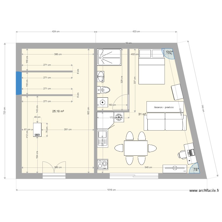 Garage Studio. Plan de 0 pièce et 0 m2