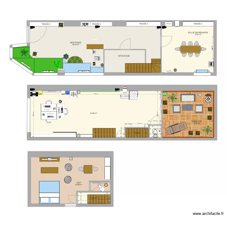 Boutique Cl&eacute;o - APR&Egrave;S travaux. Plan de 
