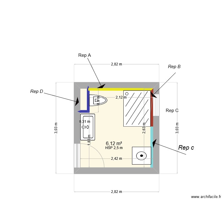 laure sdb 1. Plan de 0 pièce et 0 m2