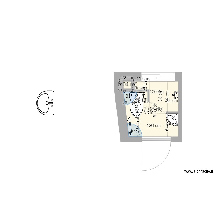 sdb étage v3. Plan de 0 pièce et 0 m2