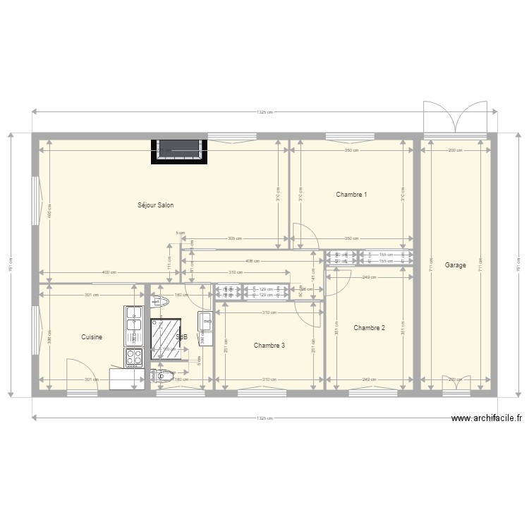 Existant 2. Plan de 0 pièce et 0 m2