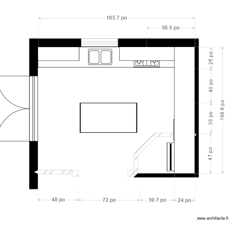 maison jaune. Plan de 