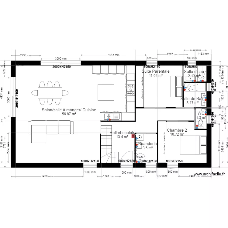 maison t5 comble. Plan de 