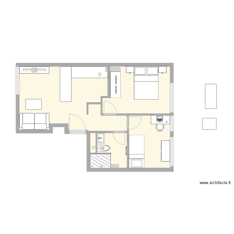 Commandant 2e etage V1. Plan de 0 pièce et 0 m2