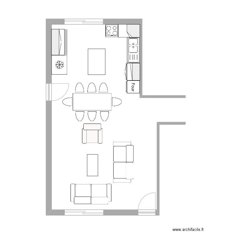 Cuisine sejour. Plan de 0 pièce et 0 m2