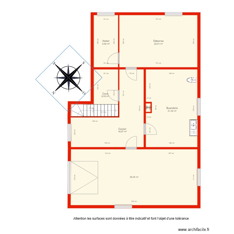 BI 4953 sous sol côté. Plan de 0 pièce et 0 m2