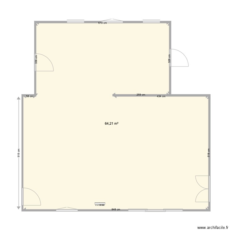 maxime lemesle. Plan de 1 pièce et 64 m2