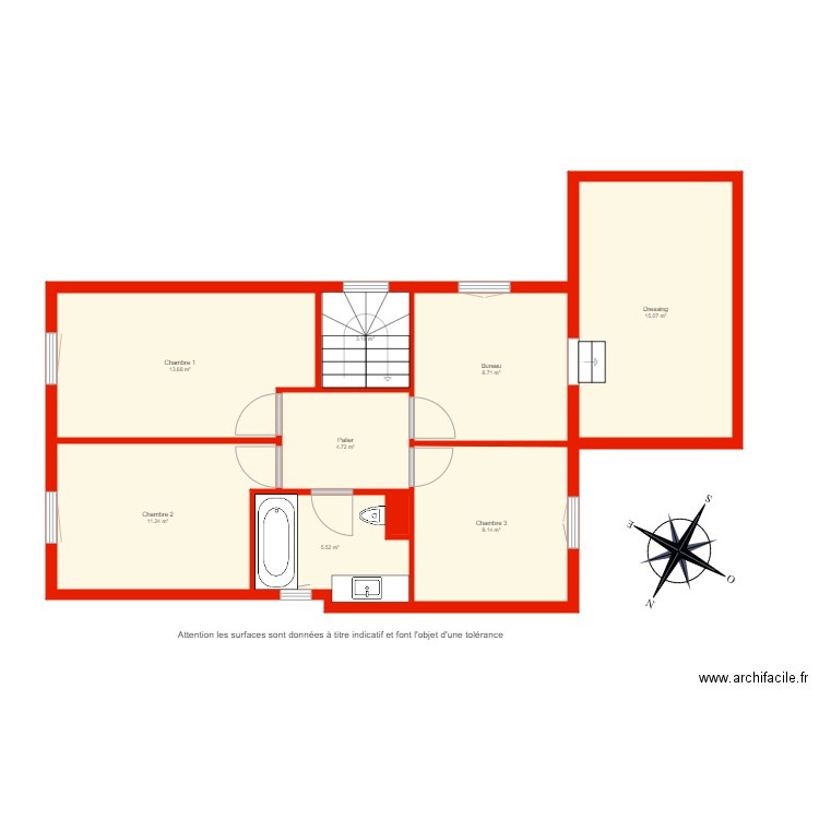 BI 3804  étage non côté. Plan de 0 pièce et 0 m2