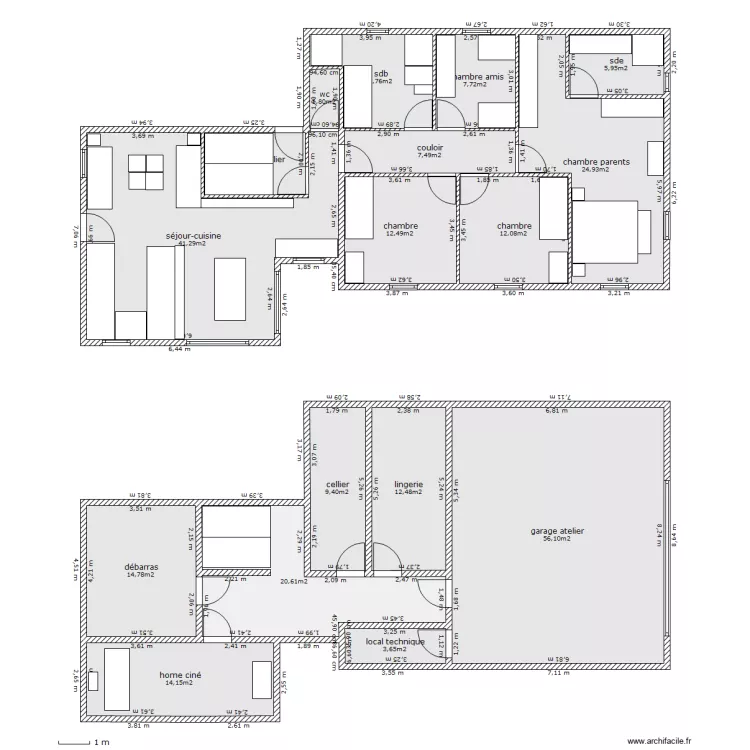 maison bois. Plan de 