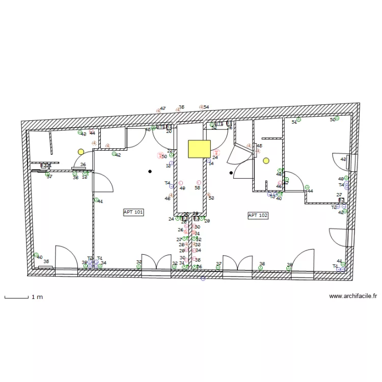1 etage prise de courant. Plan de 