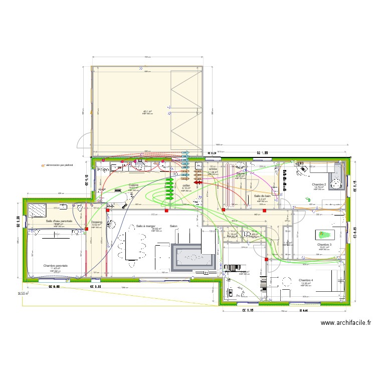 Colin V6 circuits sous dalle. Plan de 0 pièce et 0 m2