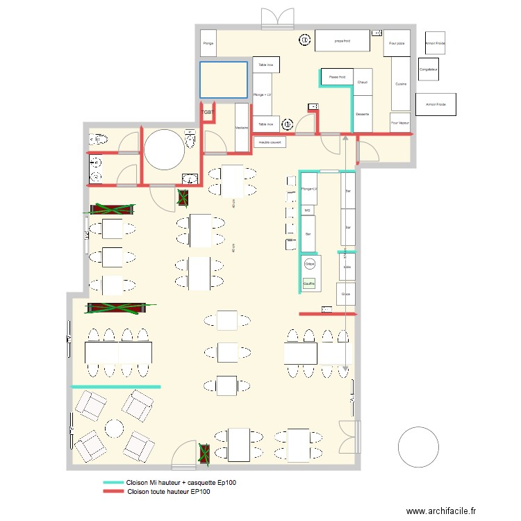 PROJET CUISINE RDC2. Plan de 0 pièce et 0 m2