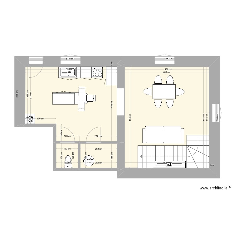 Appartement Rochotte modif. Plan de 9 pièces et 102 m2